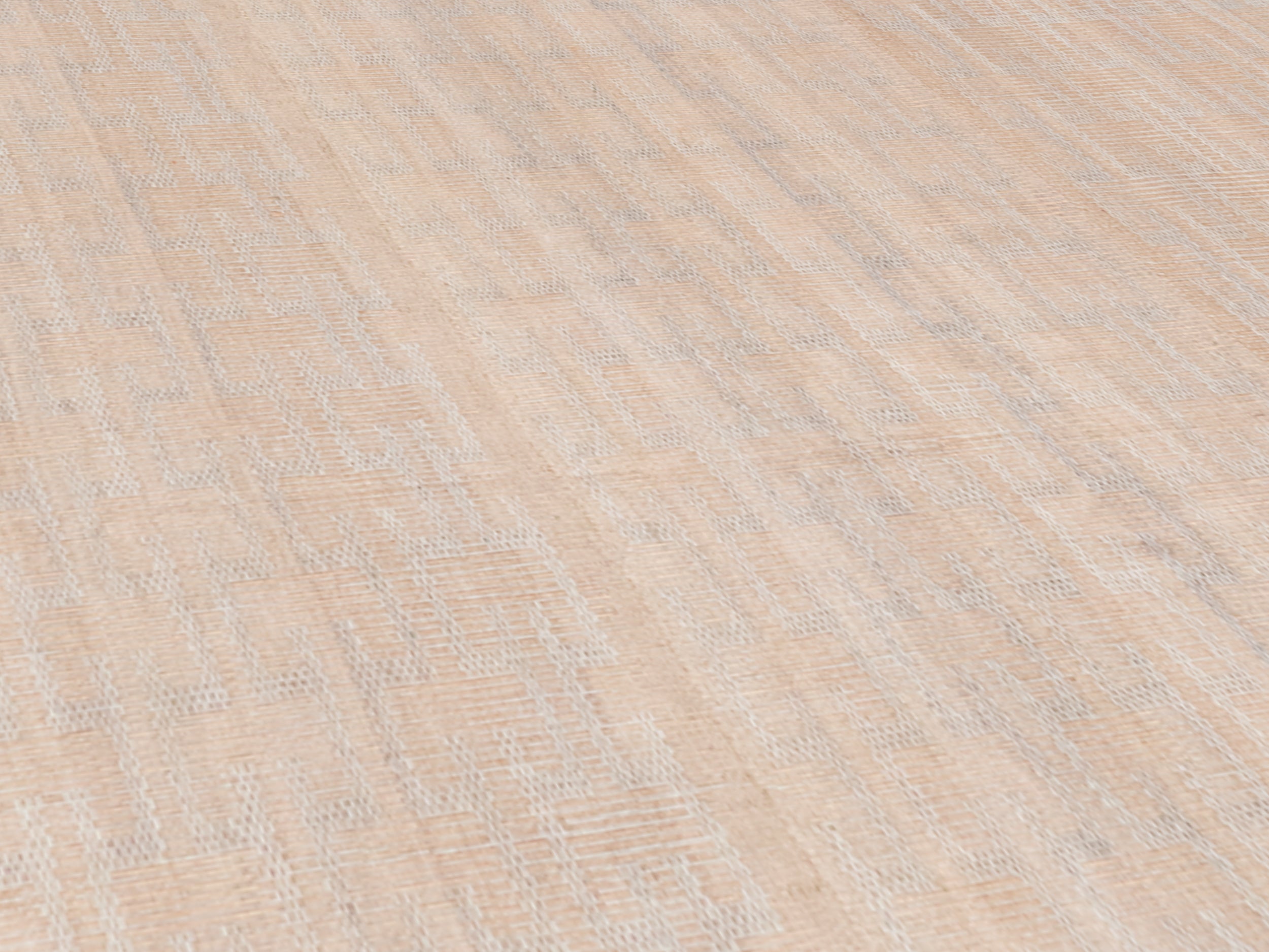 Handwoven Wool Rug in Blush Beige with Subtle Textural Weave